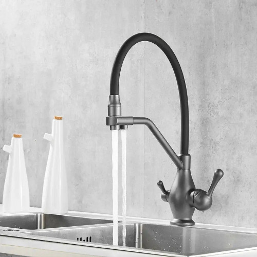 Смеситель для кухни Rose R858Y цвет Пепельный Серый