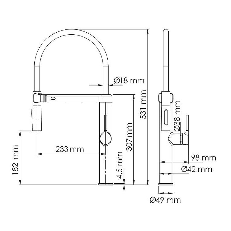 Смеситель для кухни WasserKRAFT A8827 цвет Никель