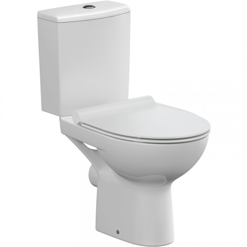 Унитаз компакт Cersanit Nature Clean On 011 3/5 DPL EO slim 65410 с бачком и сиденьем Микролифт фарфор напольный