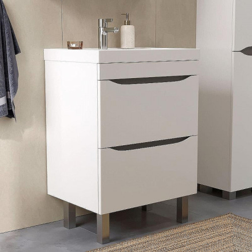 Тумба под раковину Volna Prime 60.2Y tnPRIME60.2Y-01 Белая Темно-серая