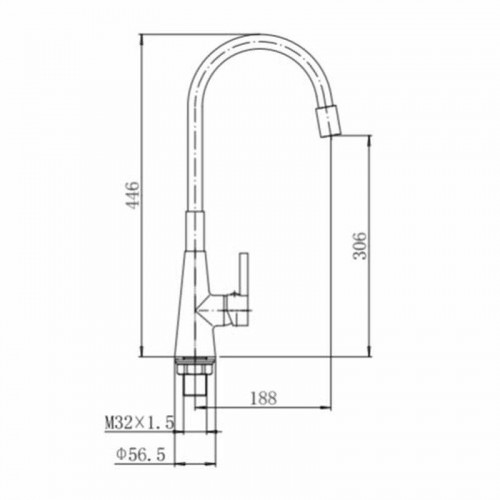 Смеситель для кухни Fashun A4153+B07 цвет Хром Серый