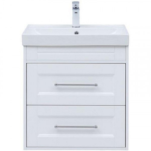 Тумба с раковиной Aquanet Бостон New 70 345369 подвесная Белый сатин