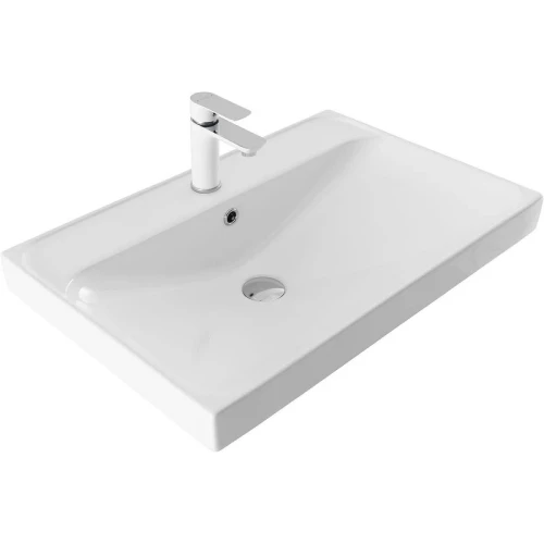 Тумба с раковиной Aquanet Бостон New 70 345369 подвесная Белый сатин