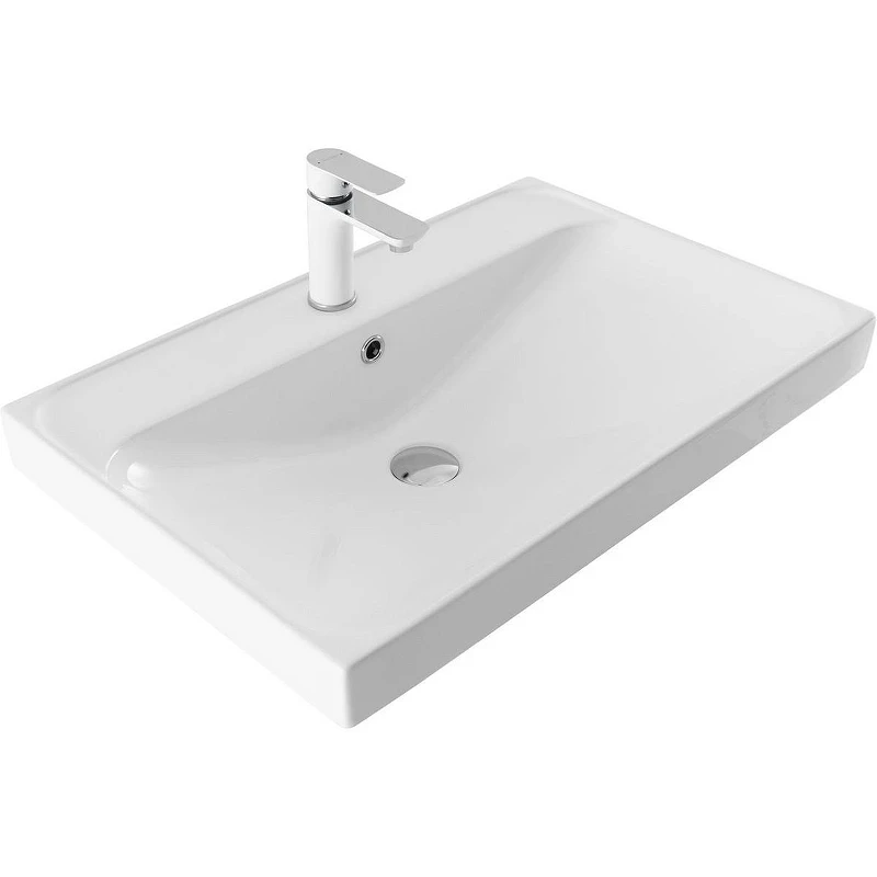Тумба с раковиной Aquanet Бостон New 70 345369 подвесная Белый сатин