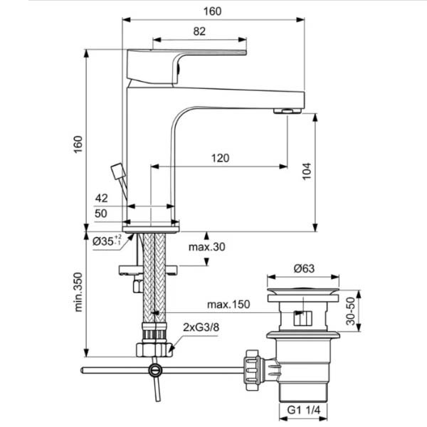 Комплект смесителей Ideal Standard Esla BD002XC Хром латунь