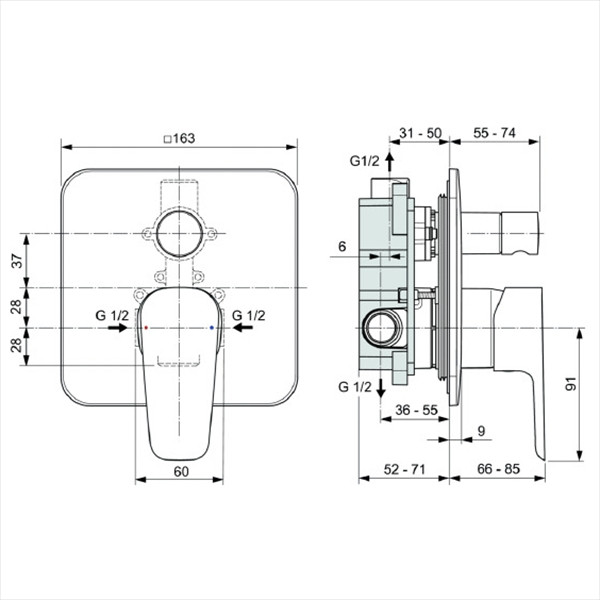 Комплект смесителей Ideal Standard Esla BD002XC Хром латунь