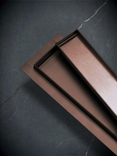 Душевой лоток AltroBagno Livello 80 071240 BC с решеткой цвет Медь матовая / под плитку