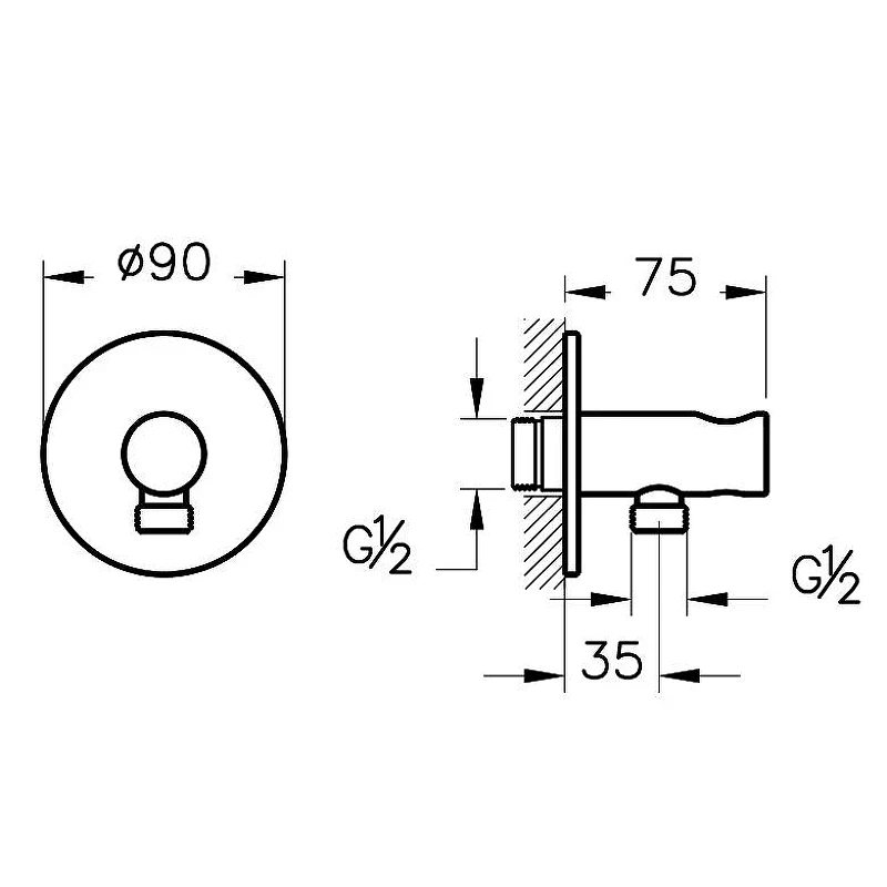 Шланговое подключение Vitra Origin A4262529 Медь