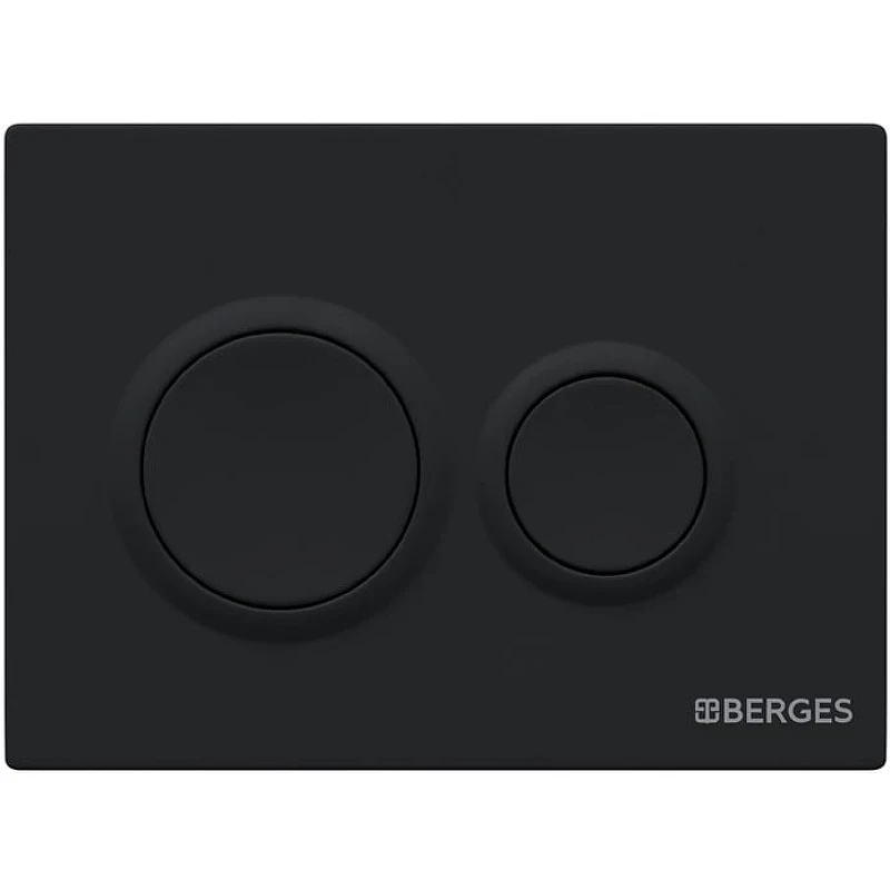 Комплект унитаза с инсталляцией Berges Novum 043303 с сиденьем Микролифт и Черной Soft Touch клавишей смыва фарфор подвесной