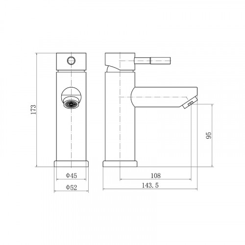 Смеситель для раковины Fashun A58101A-7 с гигиеническим душем цвет Черный