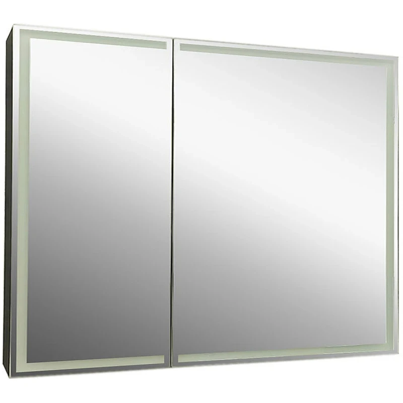 Зеркальный шкаф Континент Mirror Box black Led 100 МВК051 с подсветкой Черный МДФ / ЛДСП, стекло