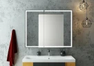 Зеркальный шкаф Континент Mirror Box black Led 100 МВК051 с подсветкой Черный МДФ / ЛДСП, стекло