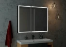 Зеркальный шкаф Континент Mirror Box black Led 100 МВК051 с подсветкой Черный МДФ / ЛДСП, стекло