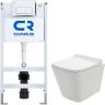 Комплект унитаза AQUAme AQM2004 с инсталляцией Charus City CR.200.21.01 с сиденьем Микролифт и клавишей смыва Хром глянцевый