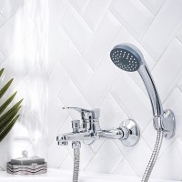 Смеситель для ванны Ростовская Мануфактура Сантехники SL86-009 Хром на стену