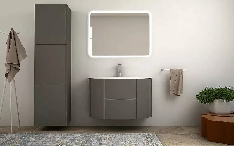 Тумба под раковину Cezares Eden 90 55069 подвесная Grigio talpa opaco МДФ / ЛДСП