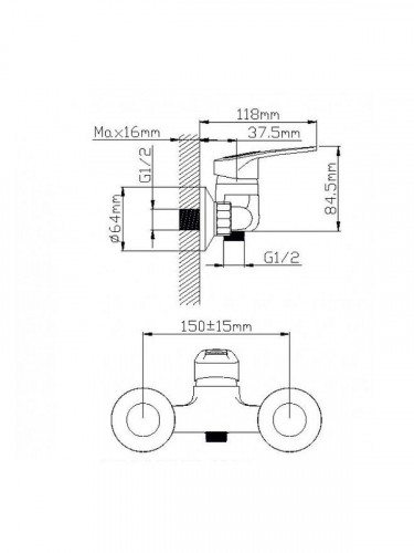 Смеситель для душа Wisent W20212 цвет Хром