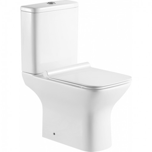 Унитаз компакт Aquanet Cube 2-C Rimless 240208 без бачка с сиденьем Микролифт фаянс напольный