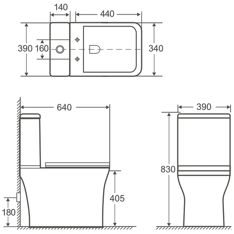 Унитаз компакт Aquanet Cube 2-C Rimless 240208 без бачка с сиденьем Микролифт фаянс напольный