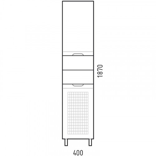 Шкаф пенал Corozo Лея 40 Z2 SD-00000099 с бельевой корзиной Белый МДФ / ЛДСП