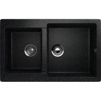 Кухонная мойка Ulgran Classic U-505-308 Черная искусственный камень (литьевой мрамор) встраиваемый