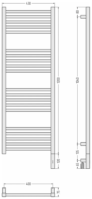 Электрический полотенцесушитель Сунержа Модус 3.1 120x40 071-5901-1240 цвет Сатин