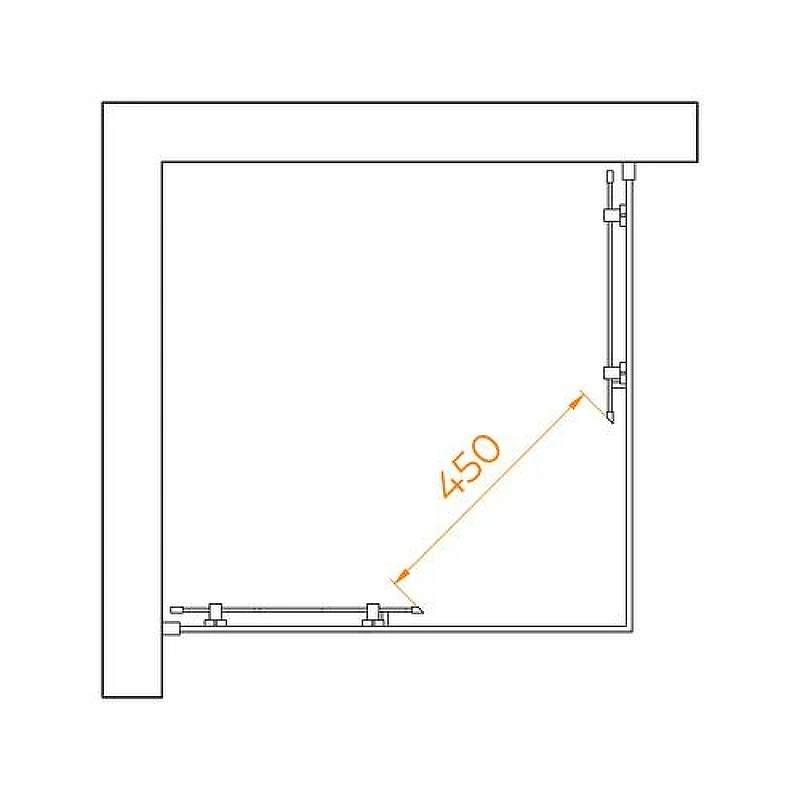 Душевой уголок RGW Passage 80x80 3508103088-14, 16180188-11 профиль цвет Черный стекло прозрачное