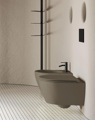 Унитаз подвесной Scarabeo Glam 5201/TW53BK цвет Табак матовый (tobacco matt) без сиденья