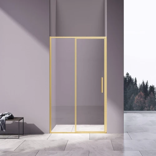 Душевая дверь Vincea Slim 120 VDP-4SL120CLG профиль Брашированное золото стекло прозрачное