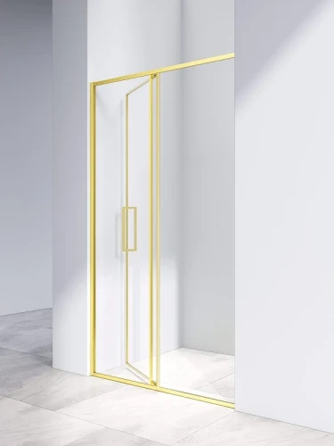 Душевая дверь Vincea Slim 120 VDP-4SL120CLG профиль Брашированное золото стекло прозрачное