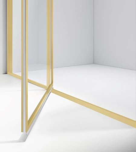 Душевая дверь Vincea Slim 120 VDP-4SL120CLG профиль Брашированное золото стекло прозрачное