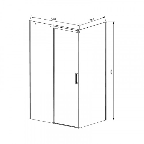 Душевой уголок Vincea Dice 120x100 VSR-4D1012CLB профиль Черный стекло прозрачное