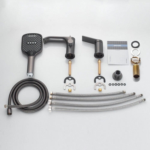 Смеситель на борт ванны Shevanik S41T S4112T цвет Оружейная сталь