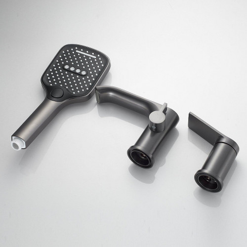 Смеситель на борт ванны Shevanik S41T S4112T цвет Оружейная сталь