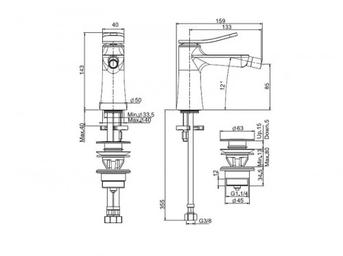 Смеситель для биде Fima Carlo Frattini Flo F3802CR цвет Хром