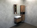 Тумба с раковиной Comforty Штутгарт 60 00004151039 подвесная Дуб темно-коричневый Черная столешница МДФ / ЛДСП