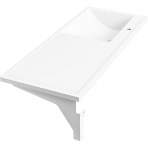 Раковина Paola Magenta 110 L с местом под стиральную машину Белая глянцевая