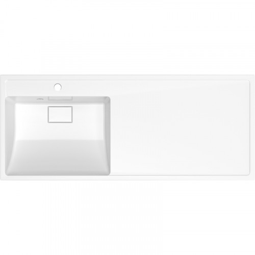 Раковина Paola Magenta 110 L с местом под стиральную машину Белая глянцевая