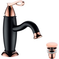 Смеситель для раковины Lemark Prime LM6106BRG Черный матовый Розовое золото латунь