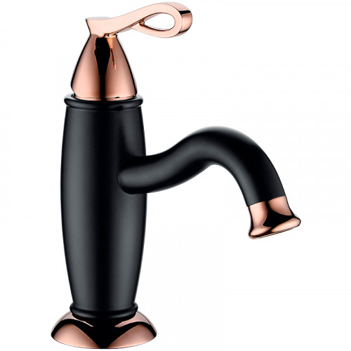 Смеситель для раковины Lemark Prime LM6106BRG Черный матовый Розовое золото латунь