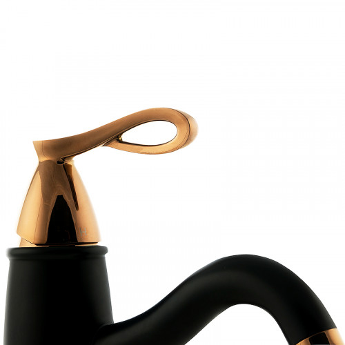 Смеситель для раковины Lemark Prime LM6106BRG Черный матовый Розовое золото латунь