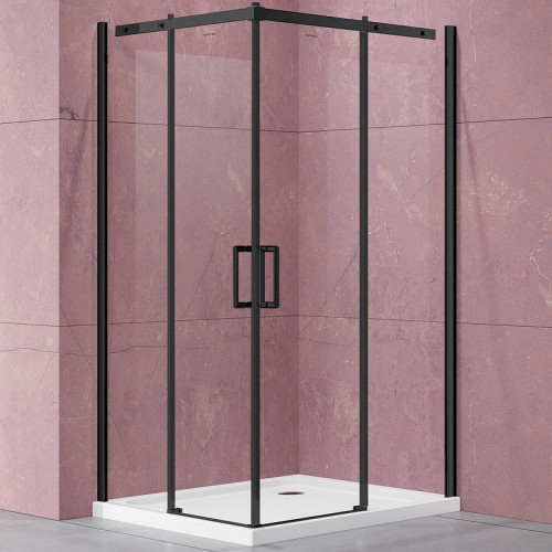 Душевой уголок Vincea Dice 100x100 VSS-4D100CLB профиль Черный стекло прозрачное