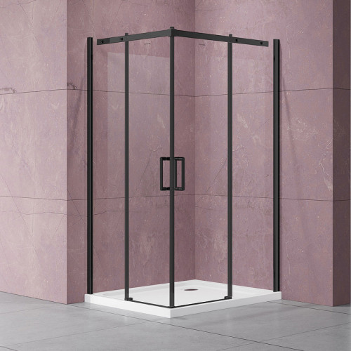 Душевой уголок Vincea Dice 100x100 VSS-4D100CLB профиль Черный стекло прозрачное
