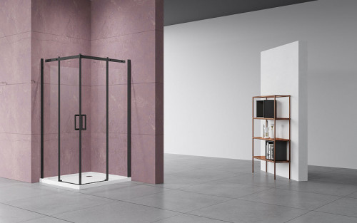 Душевой уголок Vincea Dice 100x100 VSS-4D100CLB профиль Черный стекло прозрачное