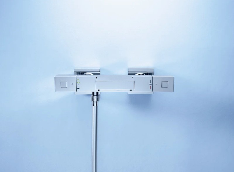 Смеситель для ванны Grohe Grohtherm Cube 34497000 с термостатом Хром латунь на стену
