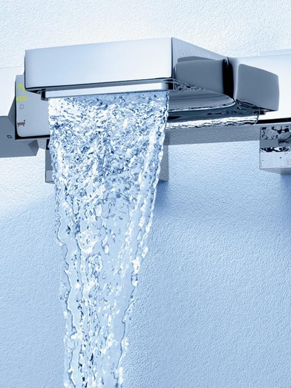 Смеситель для ванны Grohe Grohtherm Cube 34497000 с термостатом Хром латунь на стену