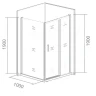 Душевая стенка Good Door Cofe SP-100-C-B 100 КФ00020 профиль Черный стекло прозрачное