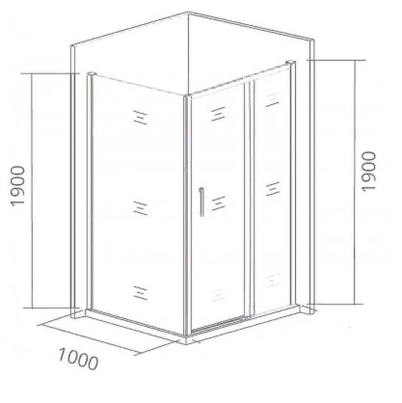 Душевая стенка Good Door Cofe SP-100-C-B 100 КФ00020 профиль Черный стекло прозрачное