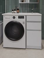 Тумба с раковиной Orange Sistema 100 R ST-40TUW+RAR Белая глянцевая МДФ / ЛДСП