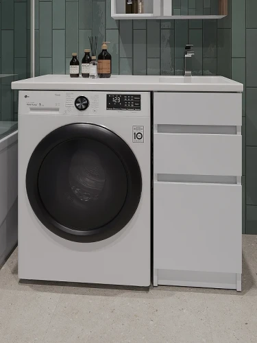 Тумба с раковиной Orange Sistema 100 R ST-40TUW+RAR Белая глянцевая МДФ / ЛДСП